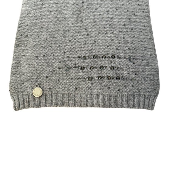 Alessia Massimo women's light gray silver shimmery scarf wrap rhinestone sequin - Picture 5 of 6